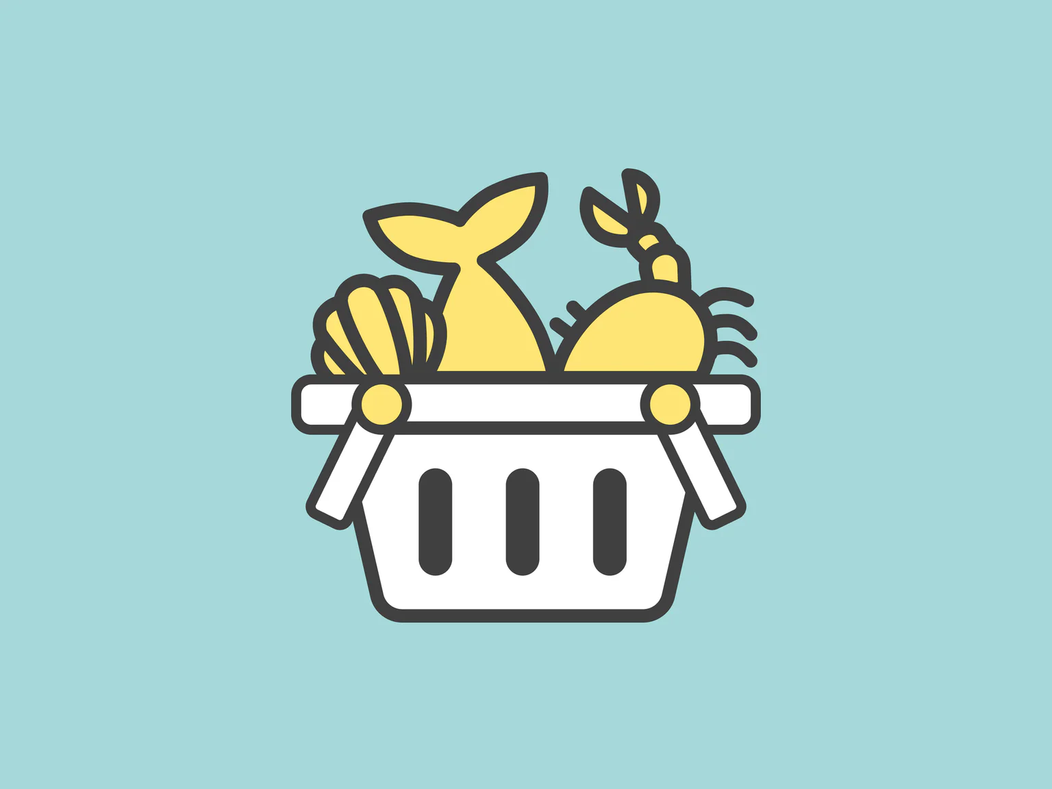 Appel à l'action - Abonnement - Panier de poisson, coquillage et crustacé