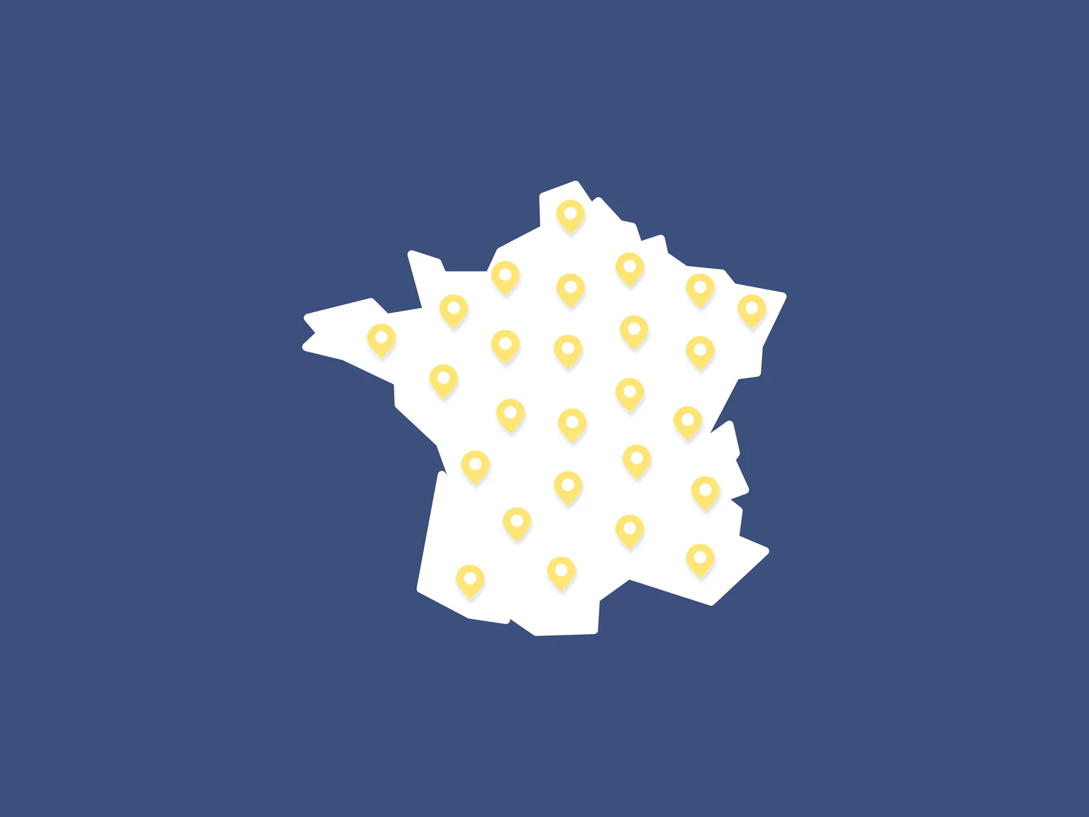 Carte de l'ensemble des points relais Poiscaille en France.