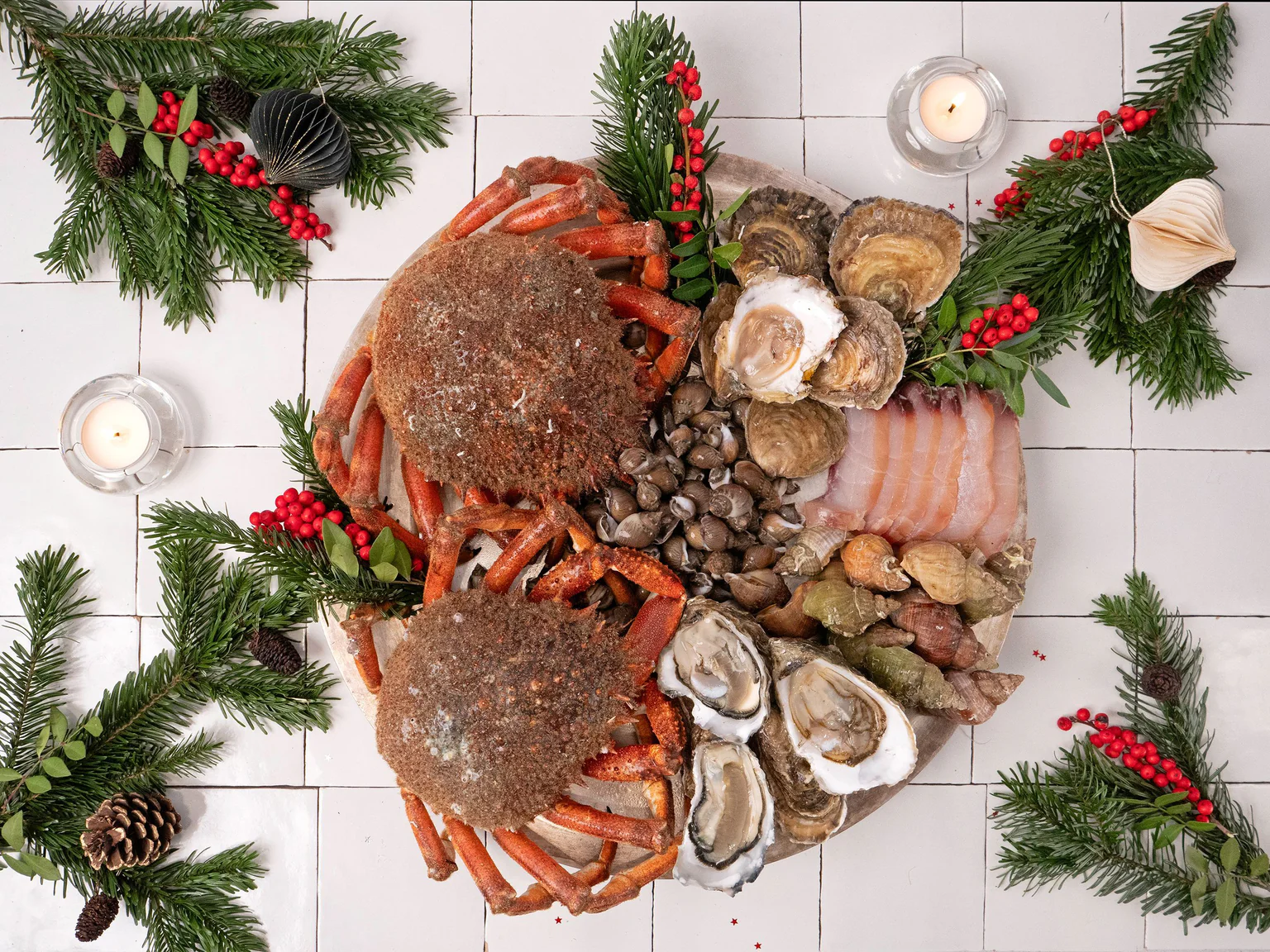 Image de plateau de fruits de mer pour les fêtes