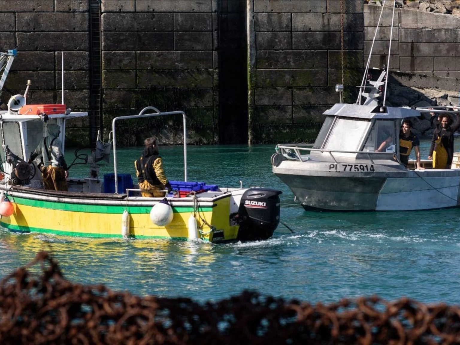 Photo pĂȘcheurs coquilles Saint-Jacques Saint-Brieuc