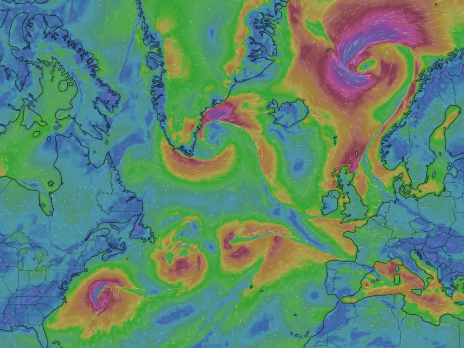 Les prĂ©visions de vent pour lundi soir : cinq tempĂȘtes cĂŽtĂ© Atlantique