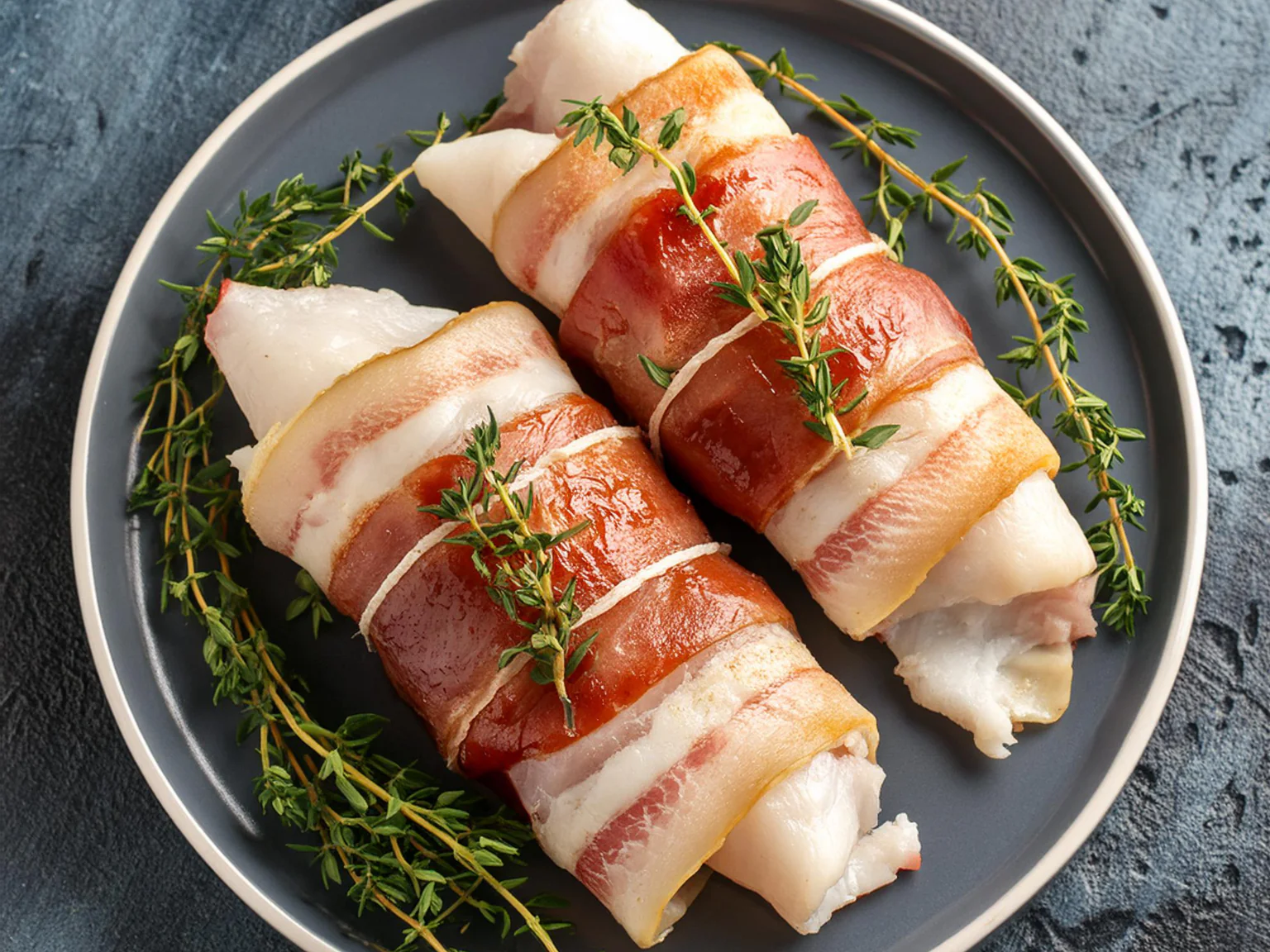 Congre Poiscaille entouré de jambon cru et thym