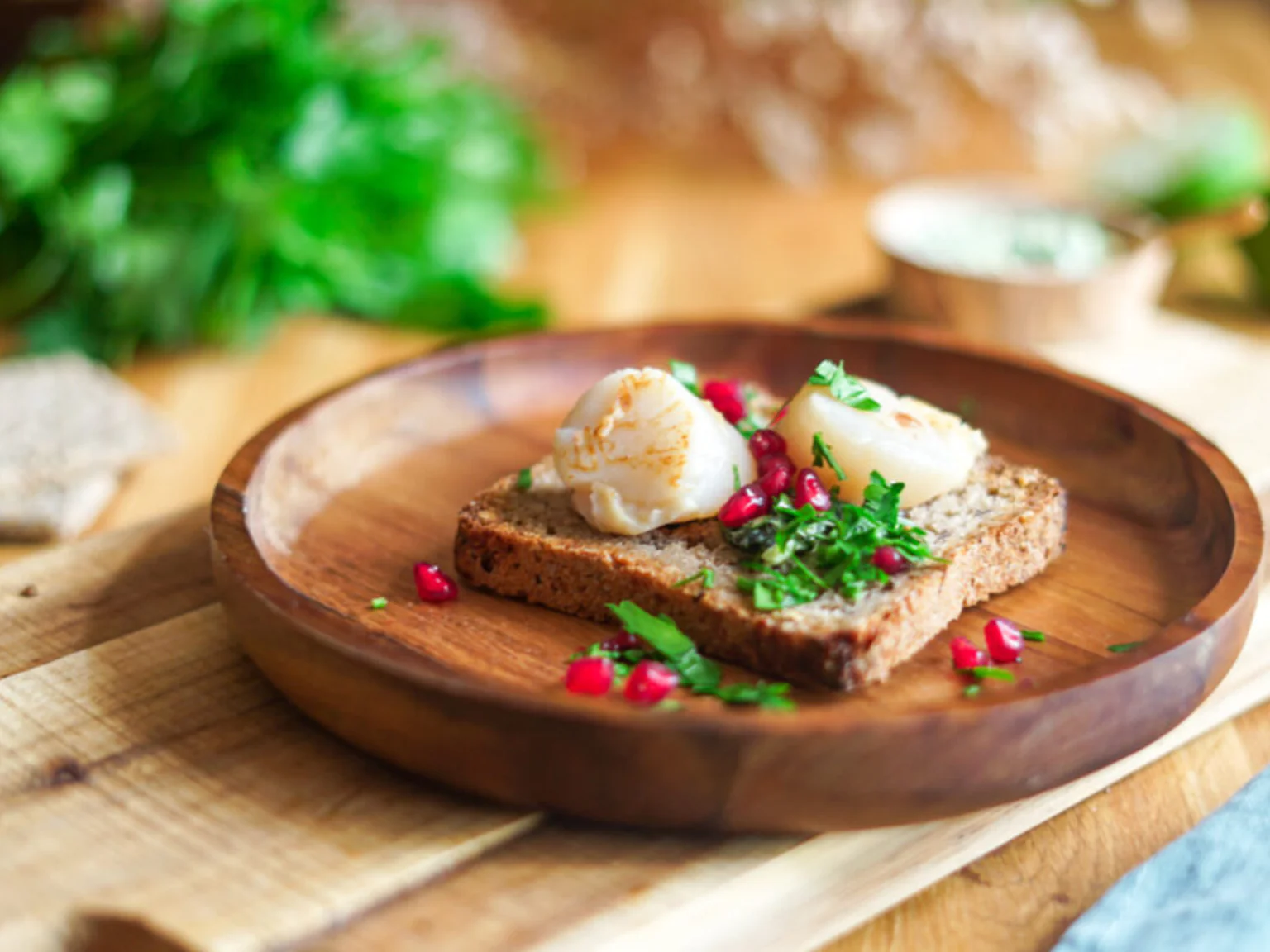 Photo recette tartines de Saint-Jacques, pépite 2 noisette