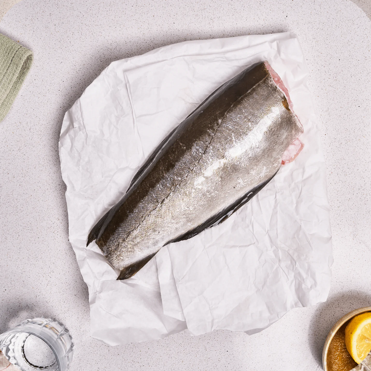 Casier lieu jaune, darne (700g)  Pêché à la ligne par Breandan à Loctudy.